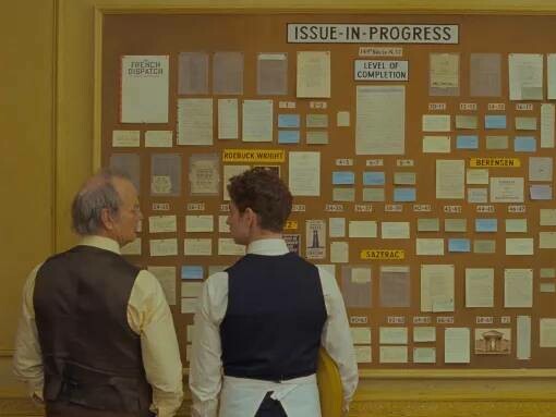 Bill Murray, left, as Arthur Howitzer Jr. in the French Dispatch
