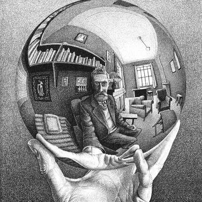 M. C. Escher, Hand with Reflecting Sphere