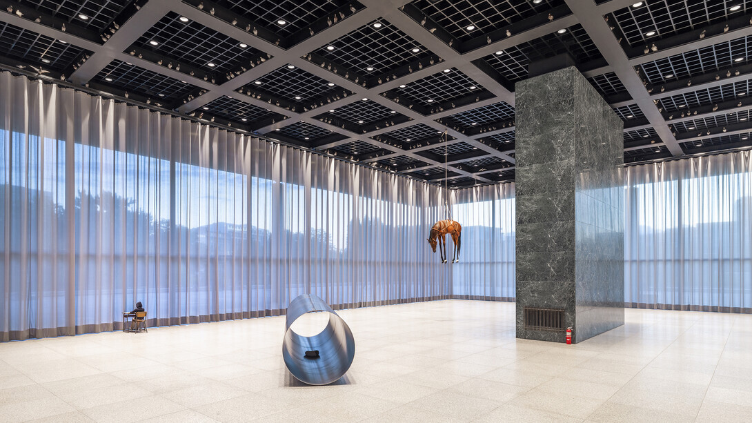 Maurizio Cattelan, Night, exhibition view. Courtesy of Neue Nationalgalerie
