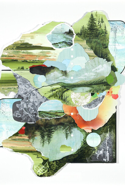 Gregory Euclide, Torn landscape natural resource, 2025. Courtesy of Hashimoto Contemporary