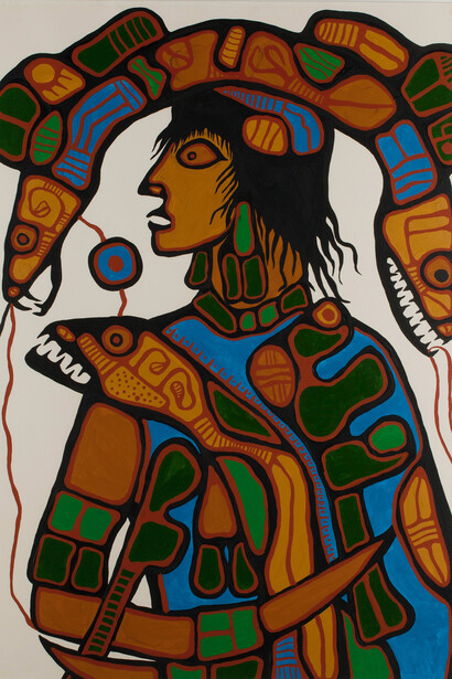 Norval Morrisseau (Anishinaabe), Untitled (snakes), about 1970. Courtesy of Denver Art Museum