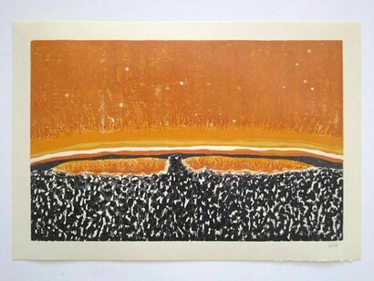 William Monk, Untitled II (Fulcrum), 2014, Woodcut on paper, 16 1/2 x 24 3/8 in. (42 x 62 cm)