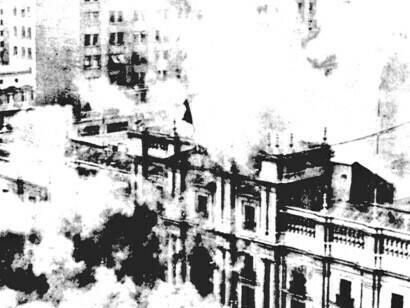 The Palace de La Moneda bombed during the 1973 coup d'état in Chile
