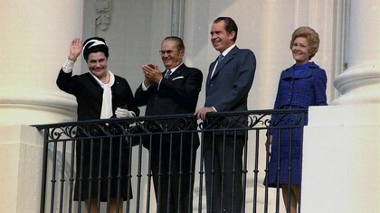 Tito y Jovanka Broz, su cuarta esposa, en la Casa Blanca durante la presidencia de Nixon