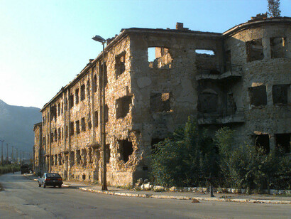 Damaged buildings