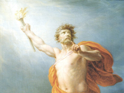 En la mitología griega, Prometeo es el titán amigo de los mortales, conocido principalmente por desafiar a los dioses