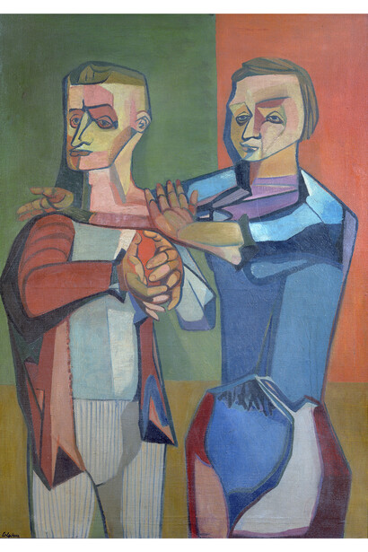 Robert Colquhoun (1914-1962), The Spectators, 1947, Oil on canvas, 126 x 89 cm, Collection: New College, Oxford