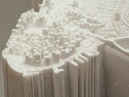 Yutaka Sone, Little Manhattan (detail), 2007-2009, Marble, 55 x 265 x 85 cm (21 34 x 104 38 x 33 12 inches) ,  Courtesy the artist and David Zwirner New York London