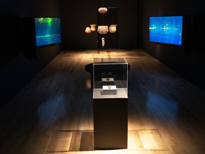 Varios artistas, El dorado. De la utopía al mito contemporáneo, vista de exhibición. Cortesía del Museo Amparo