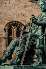 Estátua de Constantino, O Grande, localizada ao lado da Catedral de York, na Inglaterra