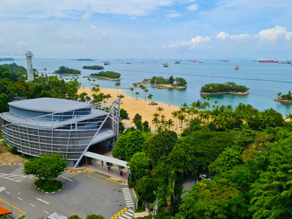Sentosa, Singapore is a paradise island, enveloped by verdant palm trees
