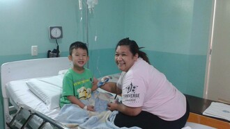 Igi Takasan and his mother during treatment, her fight for medical cannabis access began with this battle for leukemia 