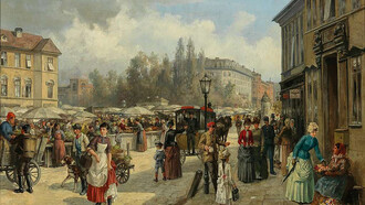 Franz von Persoglia, A view of Naschmarkt in Vienna