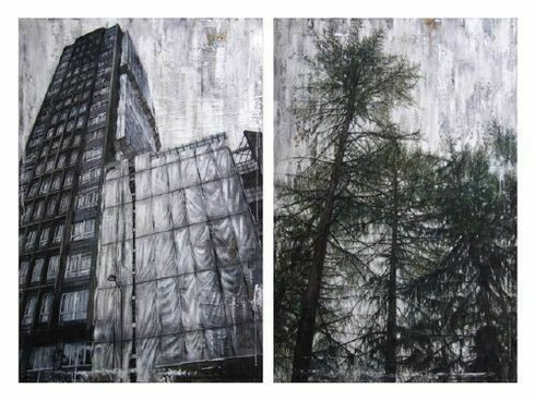 Walter Trecchi, Antropico-Naturale VI, 2 x 150 x 100 cm, mixed media on canvas, 2011