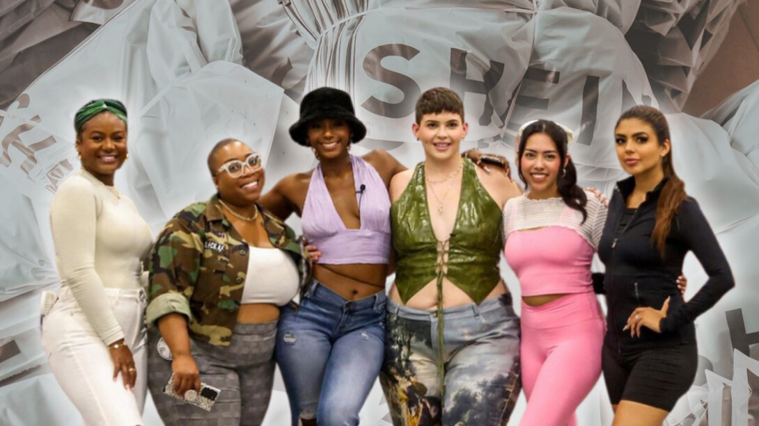Influencers posing in Shein factory 