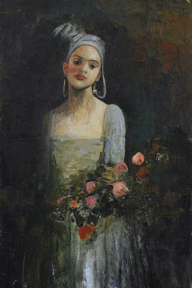 Ġoxwa, Flora, 2014, Oil & Wax on Canvas, 57½" x 35"
