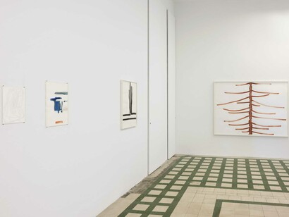 Silvia Bächli, Lines are telling stories, exhibition view. Courtesy of Galleria Raffaella Cortese 