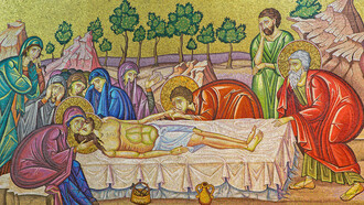 Detalle del mosaico en el interior de la Iglesia del Santo Sepulcro, Jerusalén