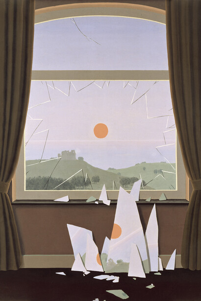 René Magritte, "La sera che cade", olio su tela, 162 x 130 cm, 1964. The Menil Collection, Houston. Copyright:
Photothèque R. Magritte /Adagp Images, Paris, / SCALA, Firenze © 2018 C. Herscovici / Artists Rights Society (ARS), New York