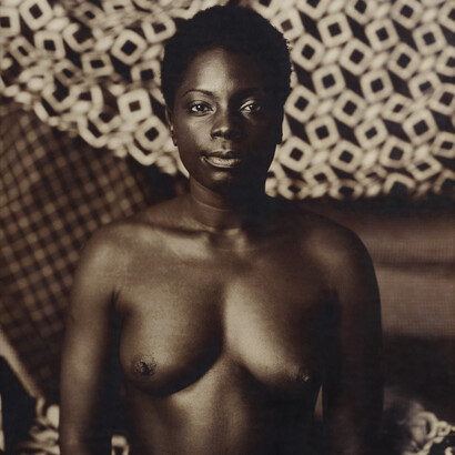 Mickalene Thomas, Courbet 4 (Marie: Centered), 2011, Polaroid, 61 x 50,8 cm (24 x 20 in.), 88,3 x 79,4 cm (34 3/4 x 31 1/4 in.), encadré, Courtesy Galerie Nathalie Obadia, Paris/Bruxelles
