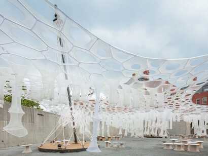 Lumen by Jenny Sabin Studio. Courtesy of MoMA PS1