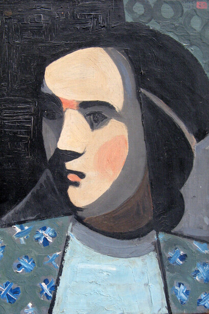 Madeleine Grenier (1929-1982), Cubist Portrait, c. 1950s, oil on canvas, 33 x 26 cm. From The Court Gallery
