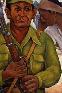 Detalle de "Gloriosa Victoria", témpera sobre lienzo, Diego Rivera, 1954