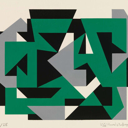 Lars-Gunnar Nordström, Green battle, 1950-1959. Courtesy of Ateneum