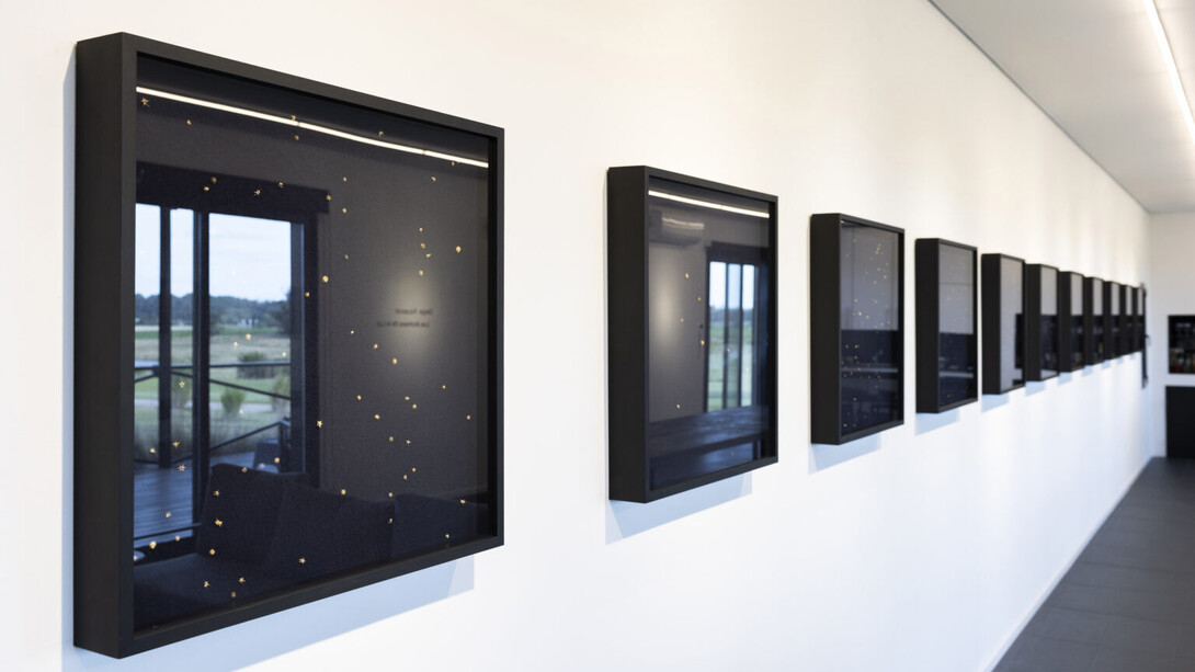Diego Focaccio, Los archivos de la luz, vista de exhibición. Cortesía de Galería Xippas 