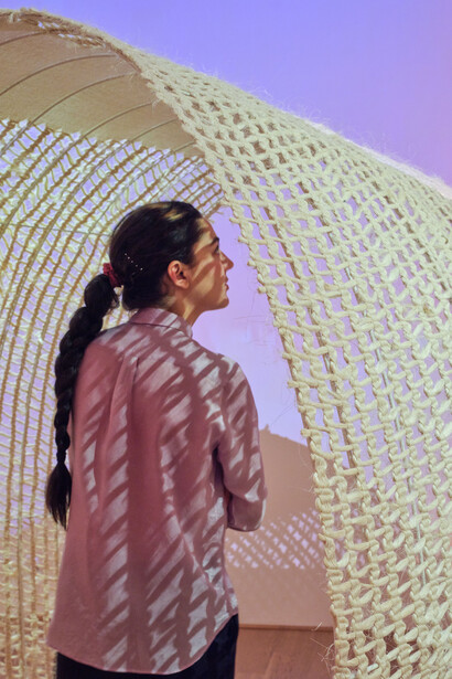 Damien Ajavon, Threads of becoming: shifting matter and form in translation, exhibition view. Courtesy of Museum für Kunst und Gewerbe Hamburg