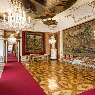 The state rooms of the Residenz, exhibition view. Courtesy of DomQuartier Museum
