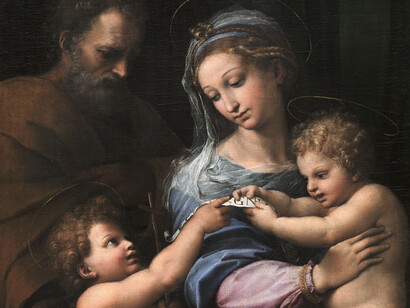 Raffaello, La Madonna della Rosa, particolare
