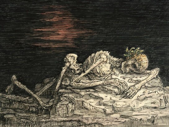 Alfred Kubin, Das Ende des Krieges, 1920, inchiostro e acquerello, 31,8 cm x 39,6 cm, Städtische Galerie im Lenbachhaus und Kunstbau München