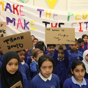 Peter Liversidge, Notes on Protesting  performed at Whitechapel Gallery, 1 May 2014. Courtesy Whitechapel Gallery