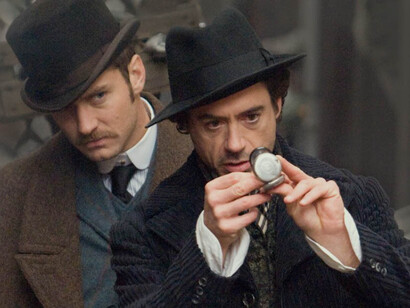 Jude Law e Robert Downey Jr nei panni del dottor Watson e Sherlock Holmes