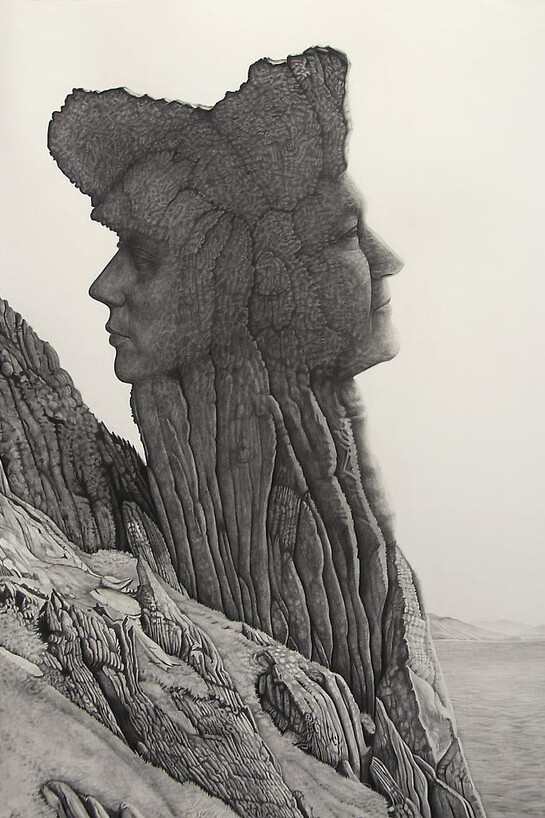 Colette Robbins, The Sentry, 2013, Graphite painting on paper, 60 x 40 inches