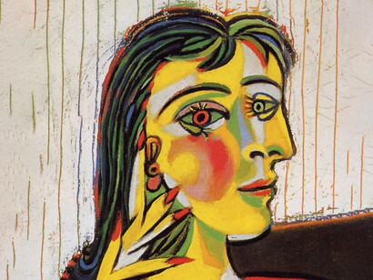 Pablo Picasso, Dora Maar seduta, particolare