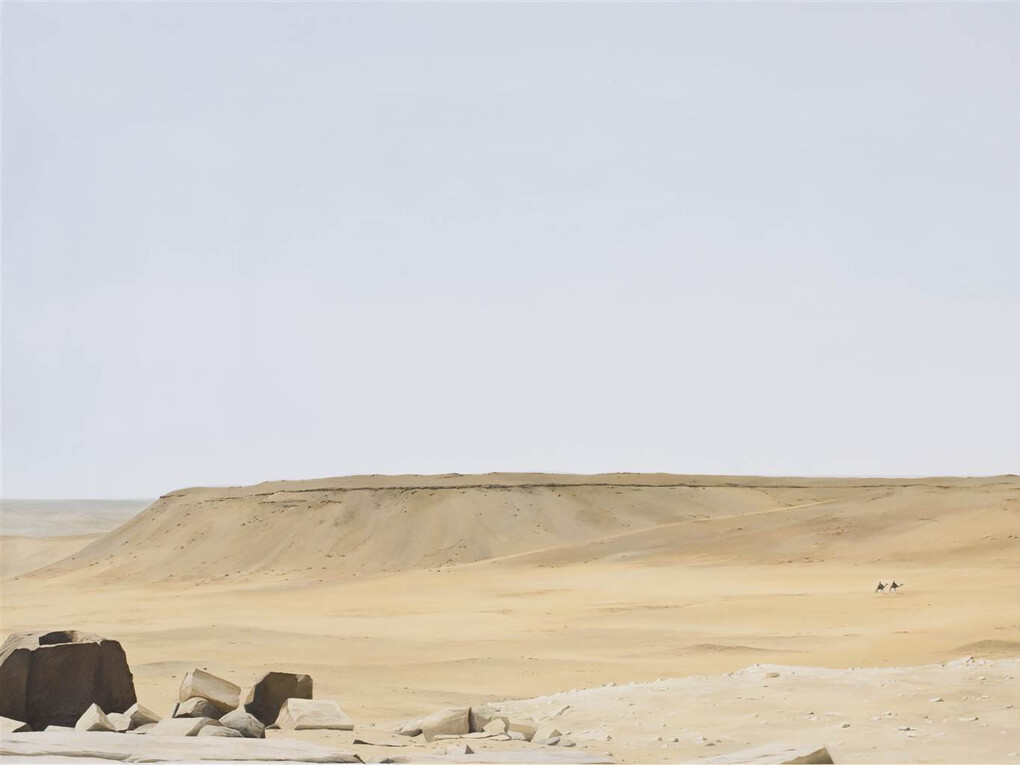 Max Werner, Giza Plateau, Acrylic on Canvas, 34" x 57"