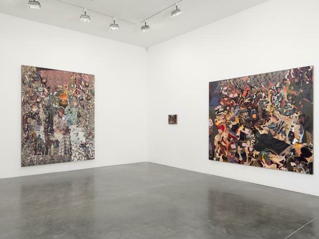 Elliott Hundley. Dust Over Everything, exhibition view. Courtesy of Andrea Rosen Gallery 
