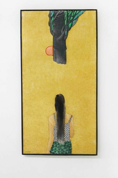 Rezvan Sadeghzadeh, Untitled, 2008, oil on canvas, 47 x 23.5 inches, courtesy of the artist and Ethan Cohen New York