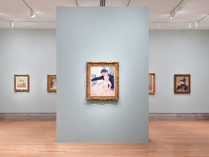 Mary Cassatt, Mary Cassatt at work, exhibition view. Courtesy of the Fine Arts Museums of San Francisco