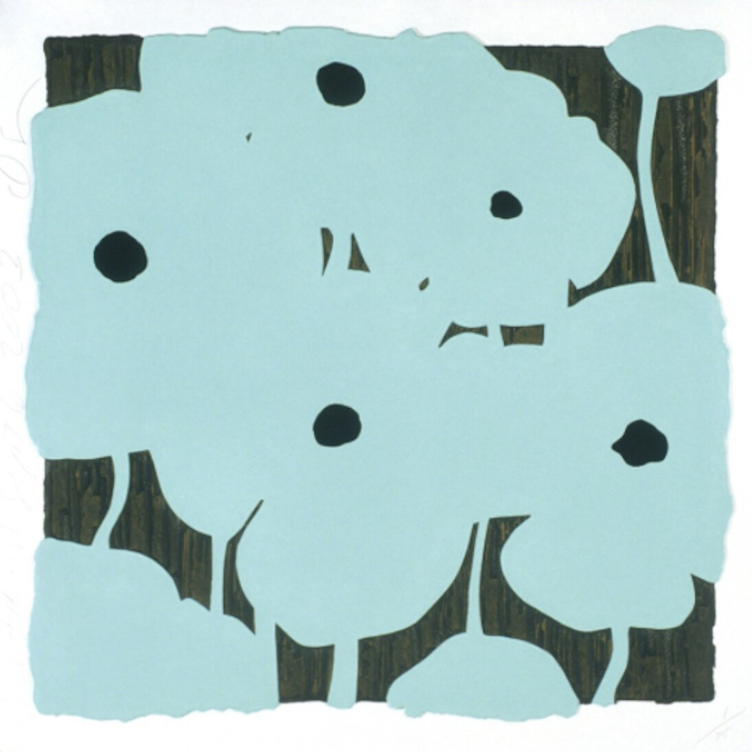 Donald Sultan, Blue Flowers, 2003. Courtesy of Mixografia