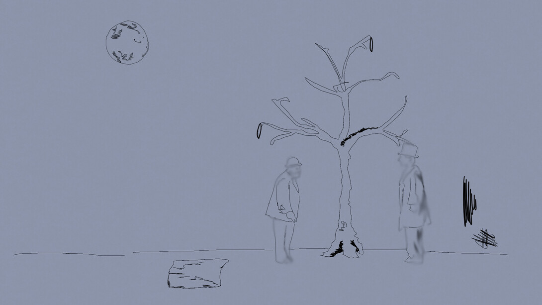 A drawing of Godot, crafted by Chiara Favini