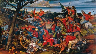 Renato Guttuso, La battaglia di Ponte dell’Ammiraglio, 1951-52, Uffizi, Firenze, Italia