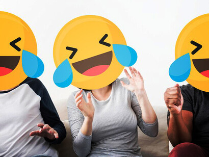 Individuals showcase happiness through smileys, symbolizing the intertwining of technology and communication for fostering joyful connections