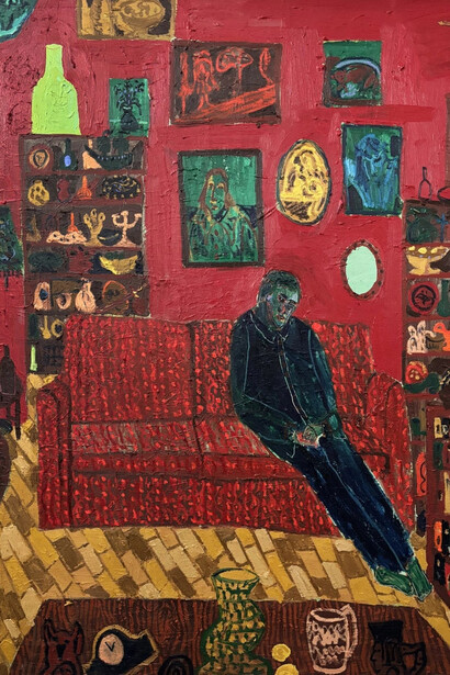 Danny Romeril, Sofa sitter (detail), 2025. Courtesy of the Redfern Gallery
