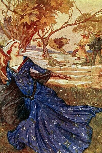 Illustrazione originale dalle favole del re Artù 