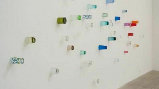 Amalia Pica, Eavesdropping (version #2), 2011, Glasses and glue, Dimensions variable, Collection of James Keith Brown and Eric Diefenbach, New York, Photo: Robert Wedemeyer, courtesy of the artist and Marc Foxx Gallery, Los Angeles