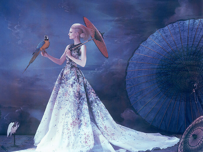 Cathleen Naundorf (German, b. 1968): L’arche de Noè  XXXV - Elie Saab, Haute Couture
Summer 2014, 2014
Chromogenic print from original polaroid, 32 x
43 inches (80 x 110 cm).
© Cathleen Naundorf / Courtesy Edwynn Houk
Gallery, New York & Zürich