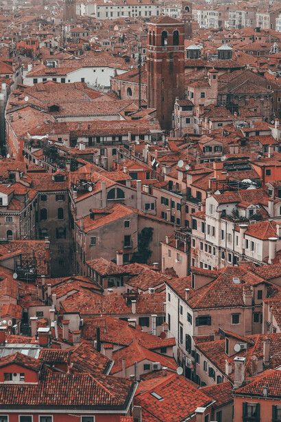 Vista dei tetti della città di Venezia, Italia